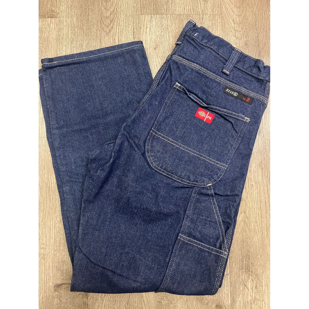 Dickies FR Flame Resistant Carpenter Jeans Dark Navy Denim 34x37 498AC14DN CAT 2